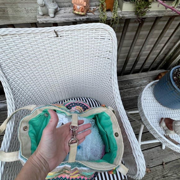 America & Beyond DAPHNE EMBELLISHED MULTI-COLORED HAND BEADED TOTE - Picture 11 of 14